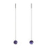 Purple Line Faceted Agate | .925 Sterling Silver | Gemstone Chain Drop Threader Earrings